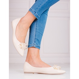 Ballerine da donna con cristalli shelovet beige 2