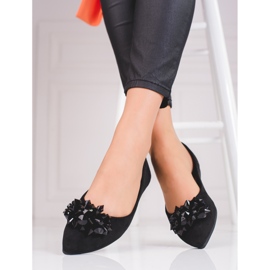 Ballerine da donna con cristalli shelovet nero 2