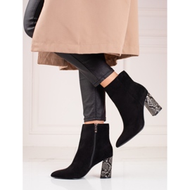 Stivali da donna Shelovet con tacco decorativo nero 1