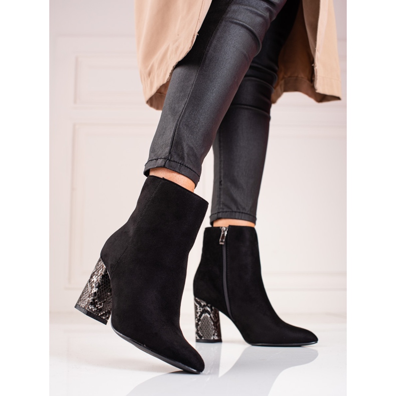 Stivali da donna Shelovet con tacco decorativo nero 2