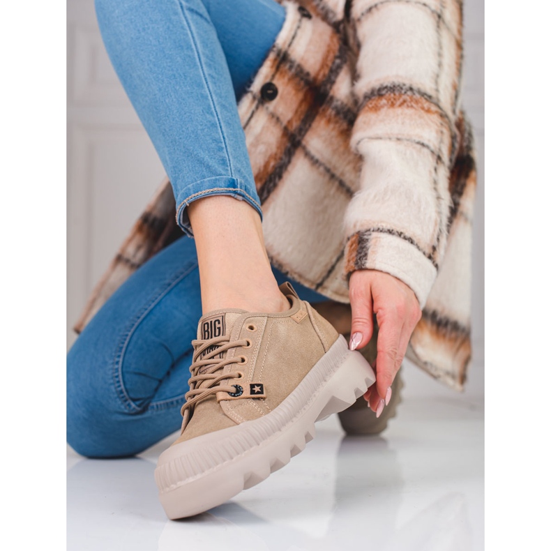 Sneakers da donna in pelle Big Star KK274511BE beige 2