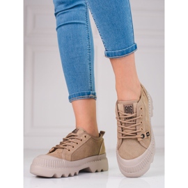 Sneakers da donna in pelle Big Star KK274511BE beige 1