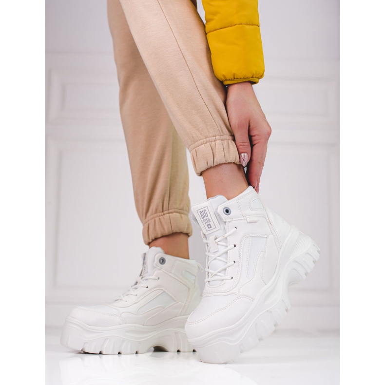 Trapper da donna sulla piattaforma Big Star KK274369 bianca 1