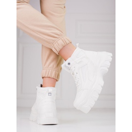 Trapper da donna sulla piattaforma Big Star KK274369 bianco 2