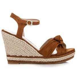 Wilady Espadrillas su zeppa con plateau marrone 2