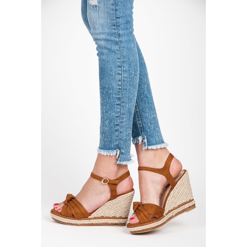 Wilady Espadrillas su zeppa con plateau marrone 1
