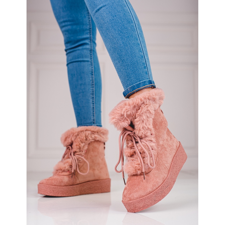 Doposci da donna sulla piattaforma shelovet rosa 1