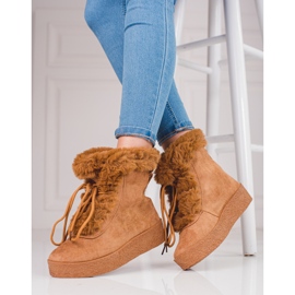 Doposci da donna sulla piattaforma shelovet marrone 2