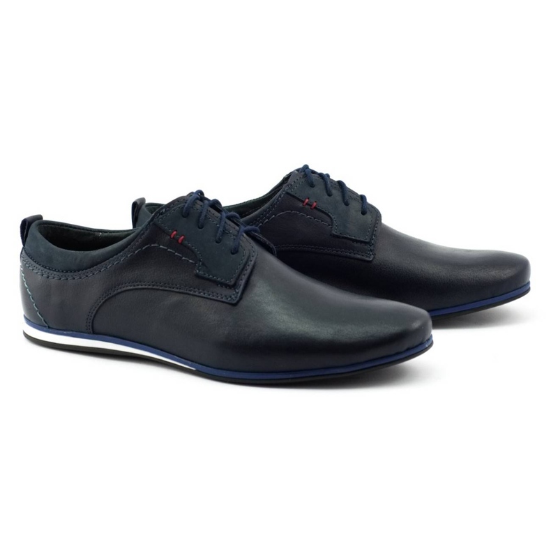 Olivier Scarpe da uomo in pelle 731 blu navy 2