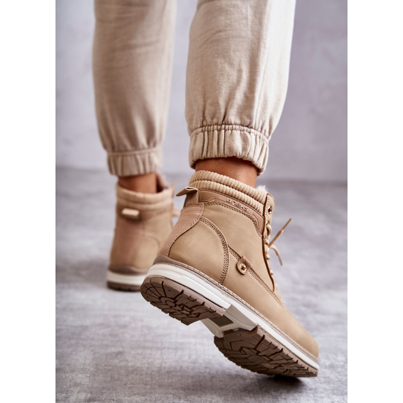 PE1 Stivali Caldi Da Donna Trappers Beige Scuro Liv 2