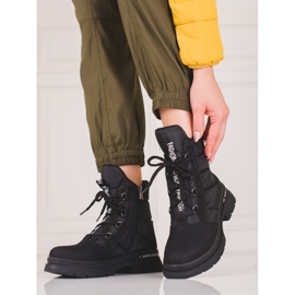 Scarponi da neve Shelovet stringati da donna nero 1