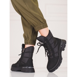 Scarponi da neve Shelovet stringati da donna nero 2