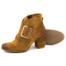 Exquisite Stivali da donna in camoscio con fibbia a tacco alto 1262EX cammello marrone 3