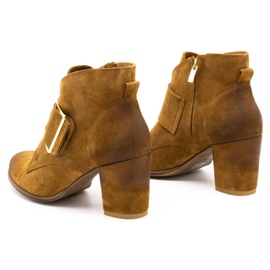 Exquisite Stivali da donna in camoscio con fibbia a tacco alto 1262EX cammello marrone 4