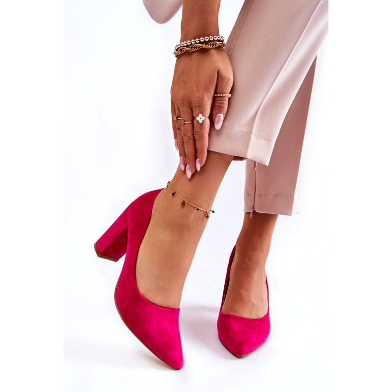 PS1 Décolleté Classiche In Pelle Scamosciata Su Un Bar Fucsia Kendra rosa 4