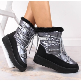 Stivale invernale da donna con lacci argento caldo Filippo 1