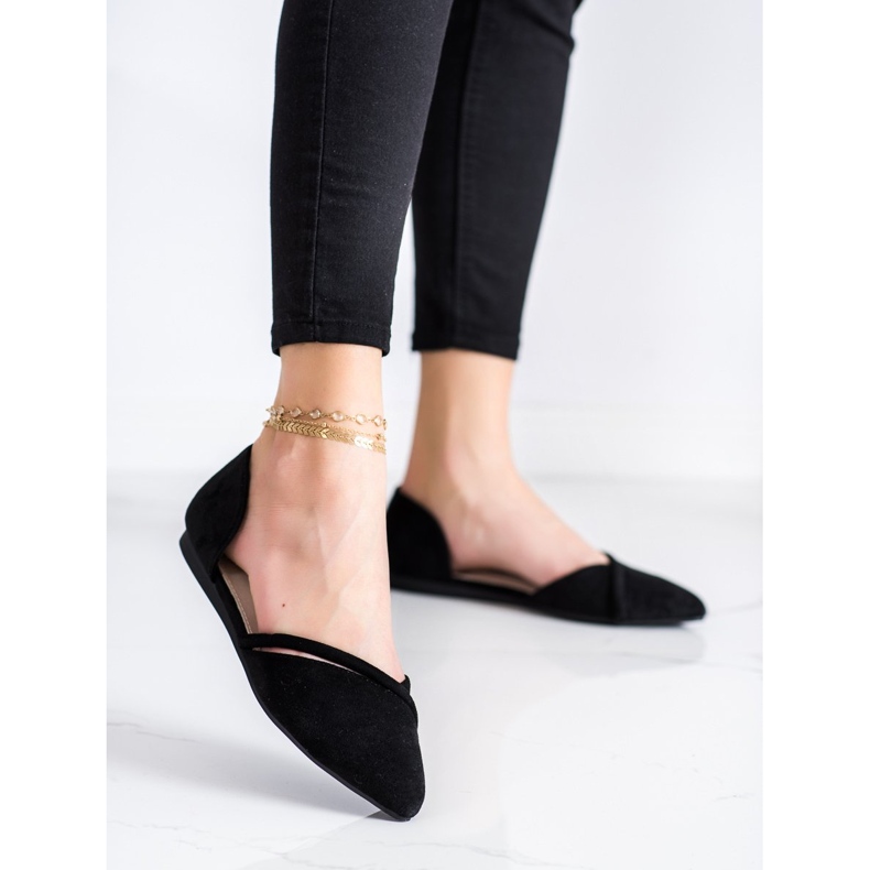 Goodin Ballerine scamosciate con cut-out nero 2