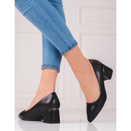 Eleganti décolleté da donna con ecopelle nero 1
