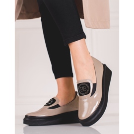 Scarpe Shelovet da donna in pelle beige 1