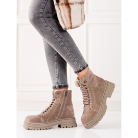 Trapper beige in pelle naturale 1