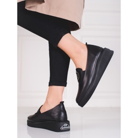 Scarpe Shelovet da donna in pelle nero 2