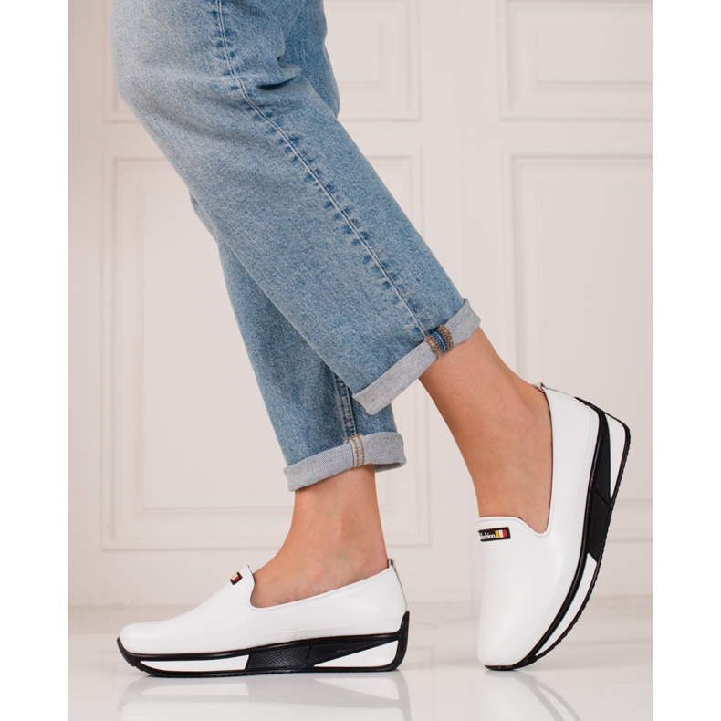Signori da donna Shelovet bianchi realizzati in pelle naturale bianco 1
