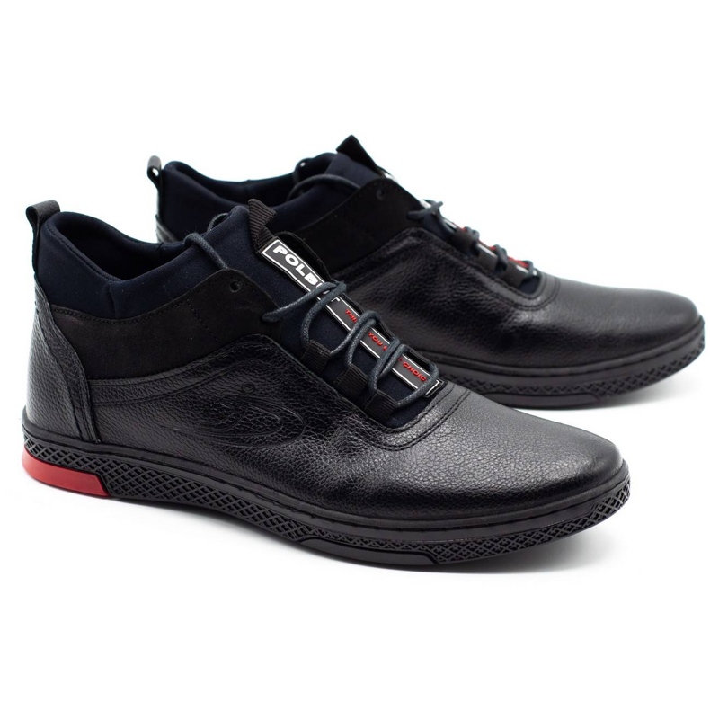 Polbut Scarpe invernali da uomo K27F in pile nero 2