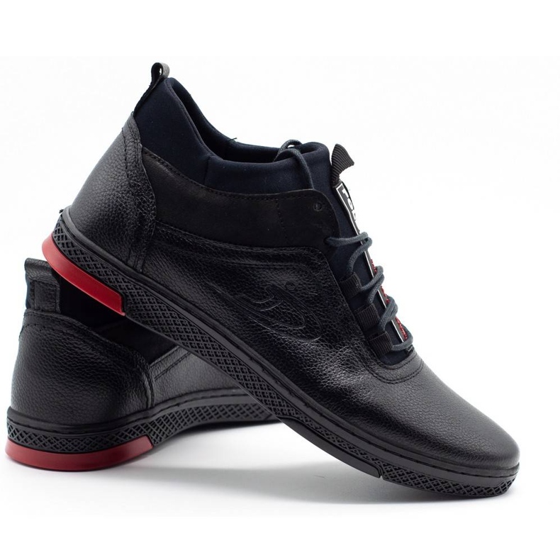 Polbut Scarpe invernali da uomo K27F in pile nero 4