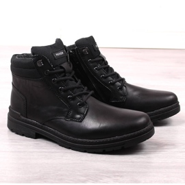 Scarpe in pelle da uomo alte nere Rieker F2641-00 nero 1