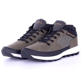 Sneakers in pelle da uomo kaki Trax Bustagrip cachi verde 1