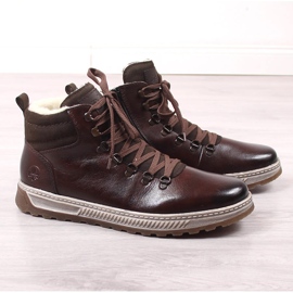 Stivali alti in pelle per uomo inverno marrone Rieker 37002-25 1