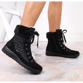 Doposci da donna in pelle impermeabile Rieker L7141-00 nero 2
