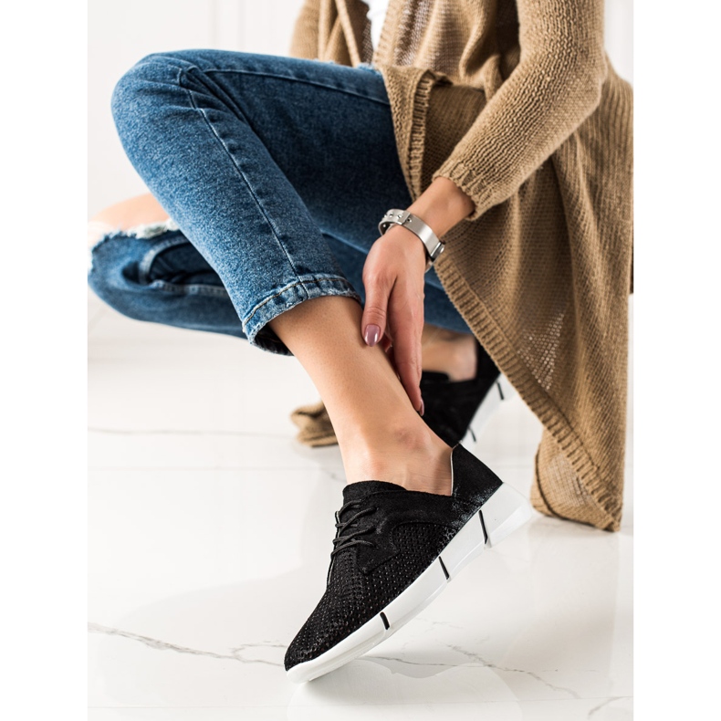 Evento Scarpe in pelle nera con allacciatura nero 1