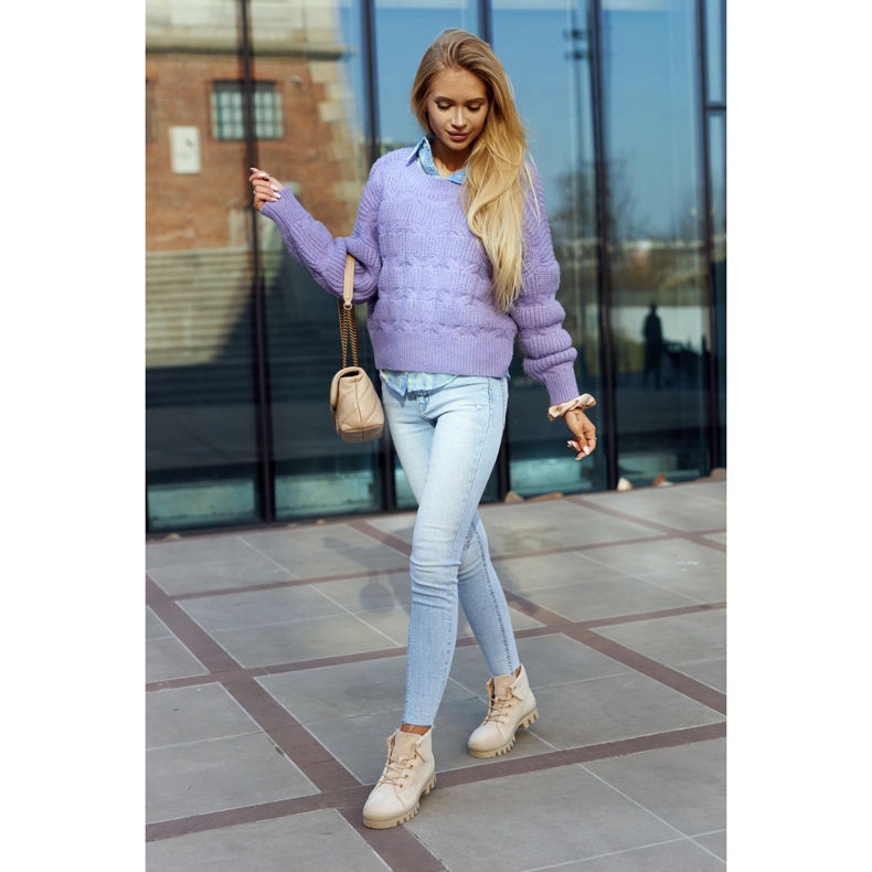 S.Barski Stivaletti Trapper In Pelle Scamosciata, Beige Chiaro 4