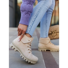S.Barski Stivaletti Trapper In Pelle Scamosciata, Beige Chiaro 3