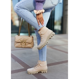 S.Barski Stivaletti Trapper In Pelle Scamosciata, Beige Chiaro 2
