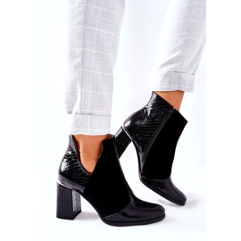 Stivali da donna in pelle con tacco nero 4