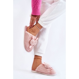 BM Ciabatte Da Donna In Pelliccia Con Pompon Rosa Castello 2