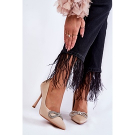 PS1 Eleganti Tacchi A Spillo Alyssa Beige Con Un Fiocco 1
