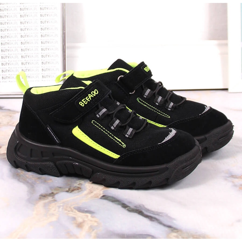 Scarpe da trekking alte da bambino impermeabili nere Befado 515X004 nero 2