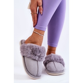 Ciabatte Calde Da Donna Con Pelliccia Franco Grey grigio 1