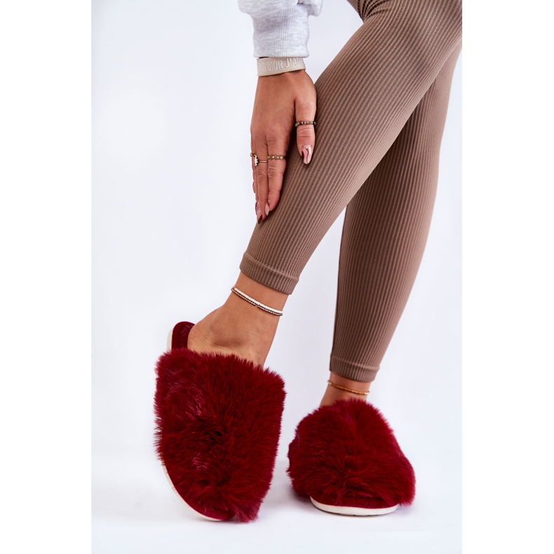 BM Ciabatte da donna in pelliccia Sheryl marrone rossiccio rosso 1