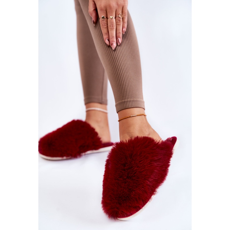 BM Ciabatte da donna in pelliccia Sheryl marrone rossiccio rosso 2