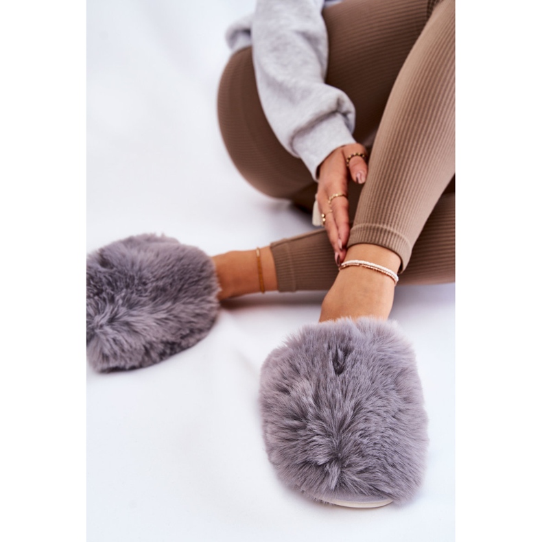 BM Ciabatte da donna in pelliccia di Sheryl grigio 2