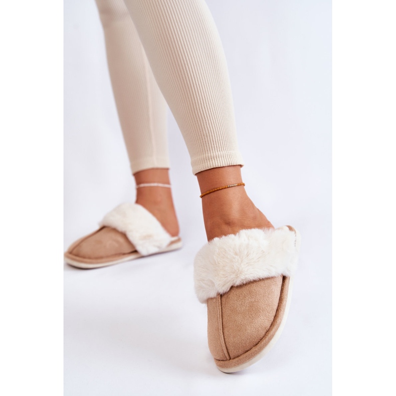 BM Pantofole Lisce Da Donna Con Pelliccia Beige Morisea marrone 2