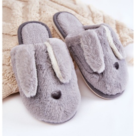 Pantofole slip-on in pelliccia da donna grigie Remmi grigio 1