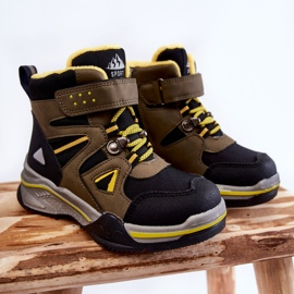 PE1 Stivaletti Per Bambini Trappers Riscaldati Con Lana Khaki Marco nero verde giallo 1
