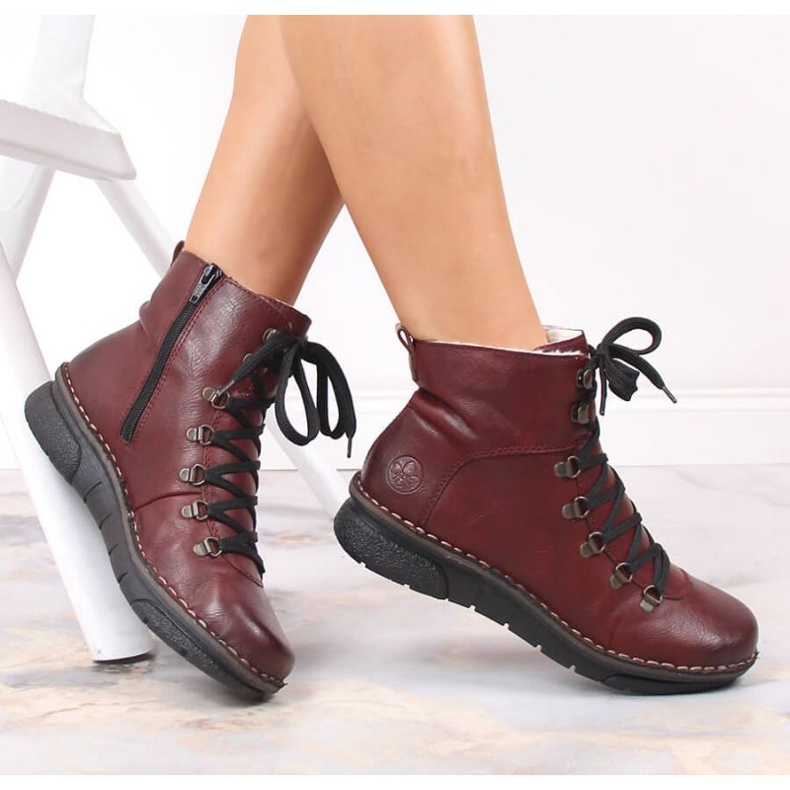 Comodi stivali isolati Rieker W RKR559 rosso 2