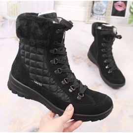 Doposci impermeabili in pelle Rieker W RKR561 nero 1