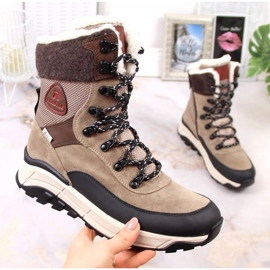 Doposci Rieker Revolution W RKR565 in pelle impermeabile beige 1